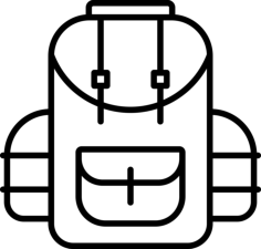 Camping Backpackage Outline Drawing Svg Vector, Free Vectors File